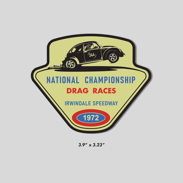 Vintage style drag race sticker