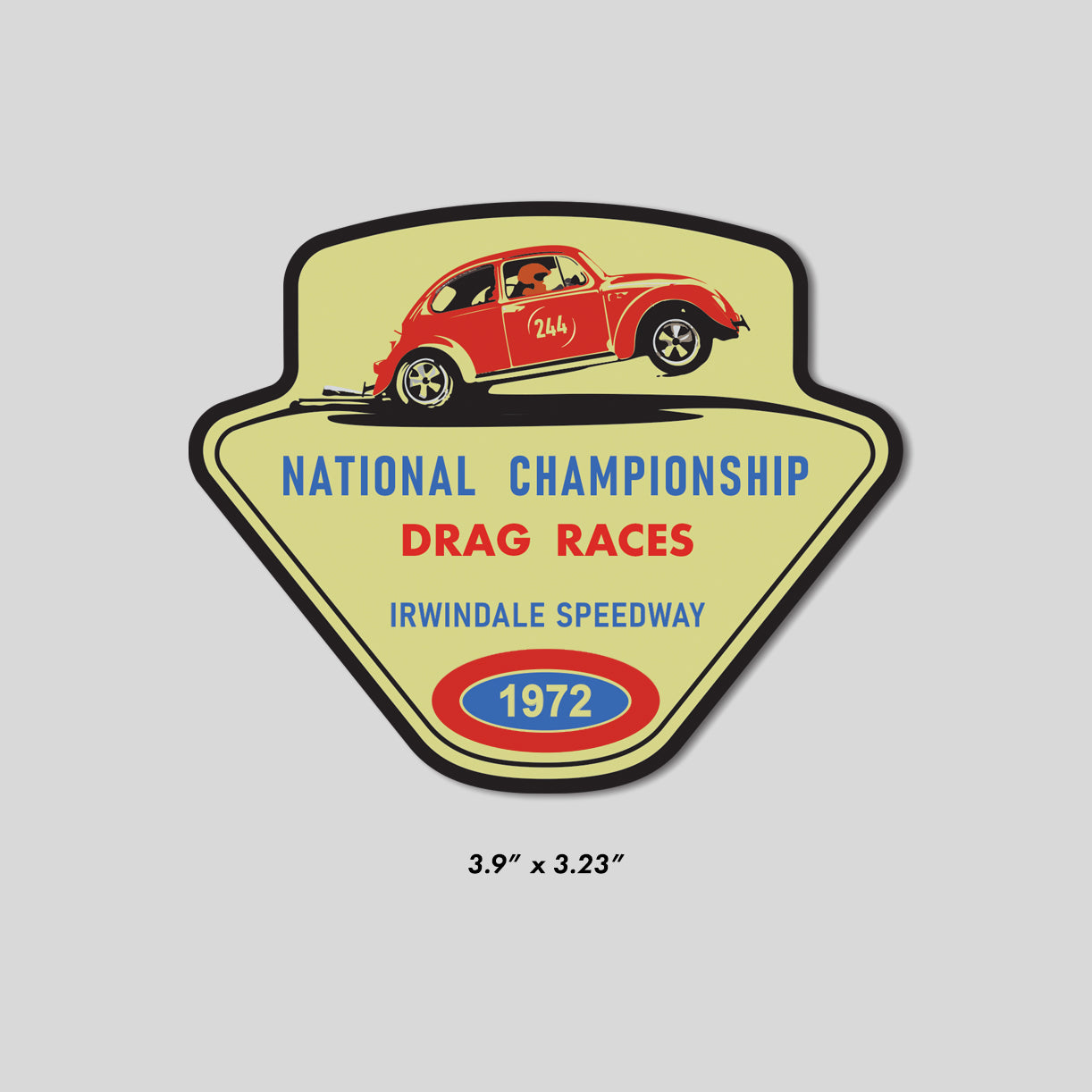 Vintage style drag race sticker
