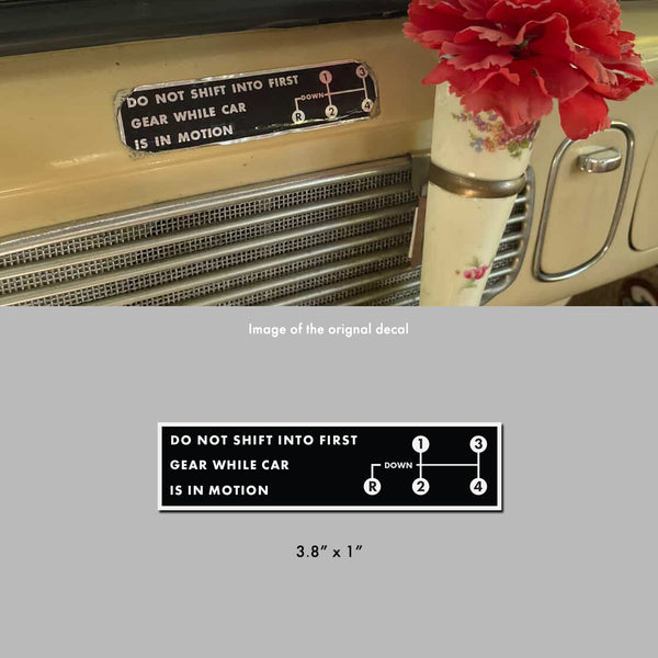 Gear Shift "Warning" Decal