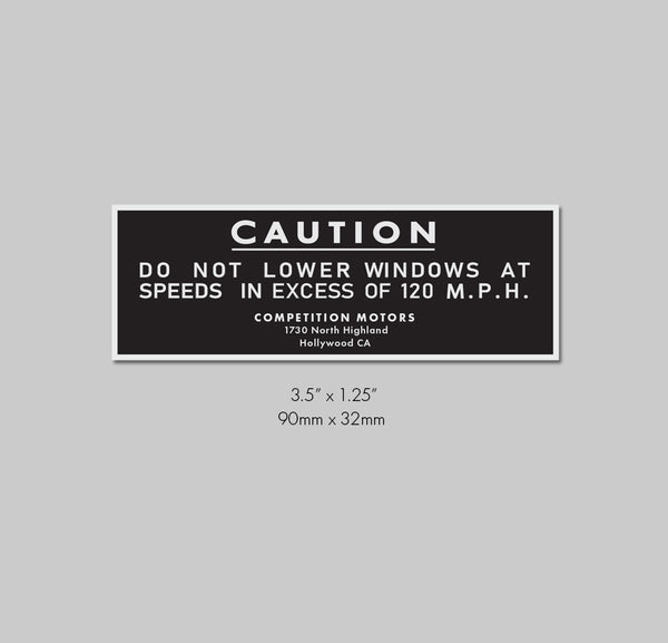 Caution Speed Warning Decal