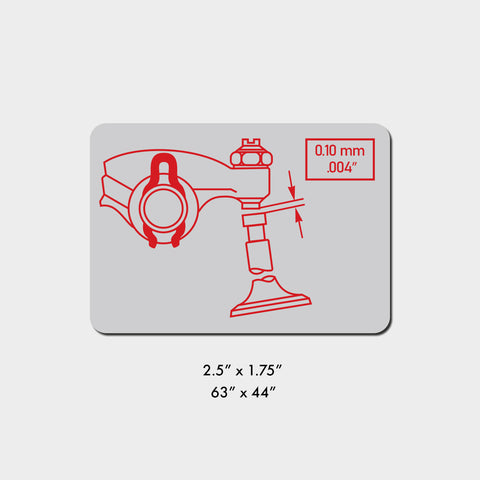Valve Adjustment Label